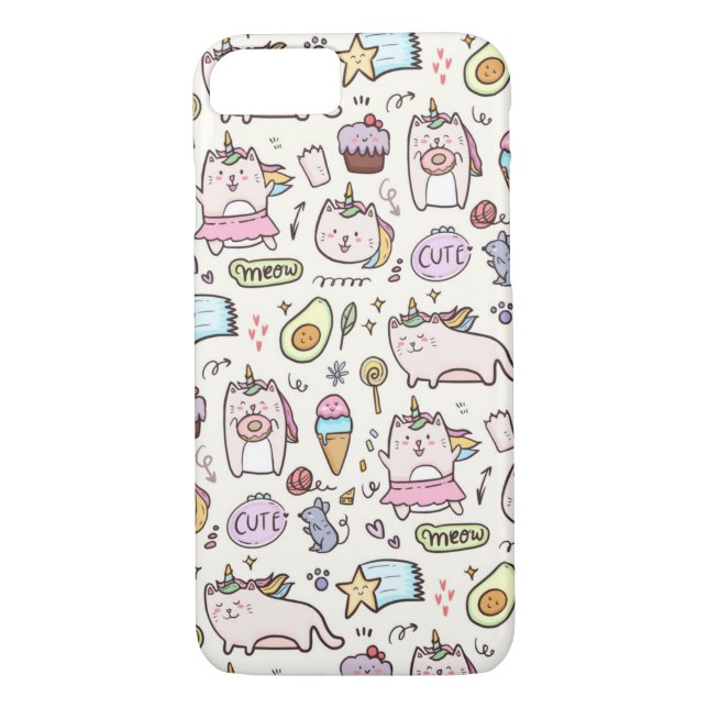 Coques Case-Mate iPhone Cute Unicorn Chats (Dos)