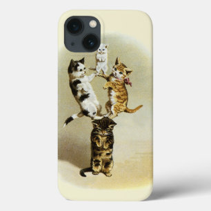 Coque Case-Mate iPhone Cute Vintage Chats Victoriens Chatons Jouer, Humou