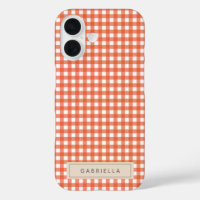 Cute Vintage orange En vichy Plaid Personnalisé