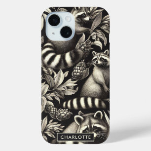 Coque Case-Mate iPhone Cute Vintage Racoon sans couture