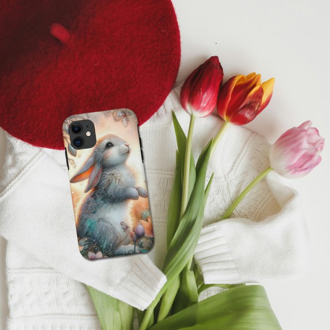 Coques Case-Mate iPhone Cute Whimsical Aquarelle Bunny Floral (Créateur téléchargé)