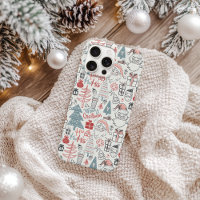 Cute Whimsical Père Noël sapin de Noël Motif rose
