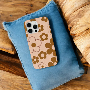 Coque Case-Mate iPhone Cute Whimsical Retro Brown Flower Motif