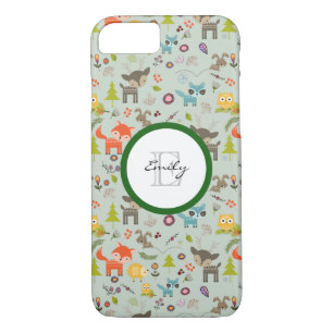 Coques Pour iPhone Cute Woodland Créatures Animaux Motif & Monogramme