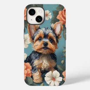 Coque Case-Mate iPhone Cute Yorkshire Terrier Puppy Floral