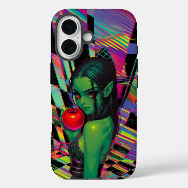Coques Case-Mate iPhone Cyber Fairytale Elf avec Crimson Apple (Verso)