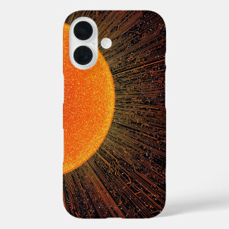 Coque Pour iPhone 16 Cybernetic Sun Circuit Board Phone Case