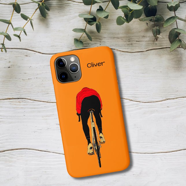 Coques Case-Mate iPhone Cyclist on Orange Background (Créateur téléchargé)
