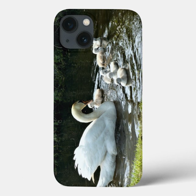 Coques Case-Mate iPhone Cygne blanc avec poules (Verso)