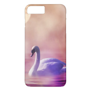 Coque Case-Mate iPhone Cygne blanc flottant sur un lac brumeux