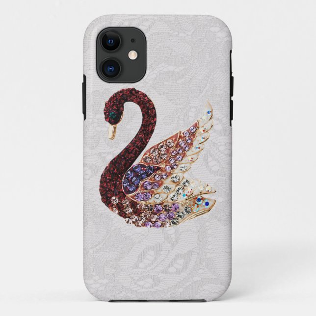 Coques Case-Mate iPhone Cygne de bijoux et iPhone 5 de dentelle de Paisley (Dos)