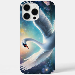 Coque iPhone 16 Pro Max cygne fantastique magique nénuphars lac minuit