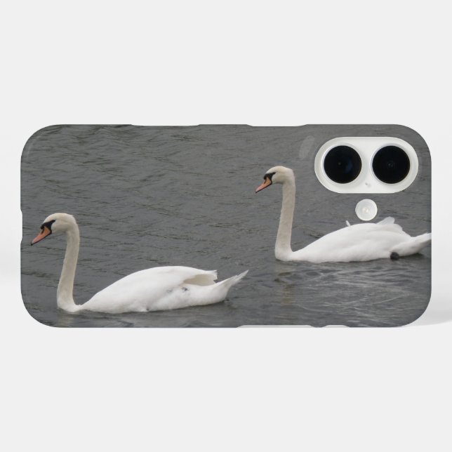 Coques Case-Mate iPhone Cygnes sur la rivière (Verso (horizontal))