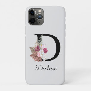 Case-Mate iPhone Case D Initiale Broderie Rose Bohème Floral