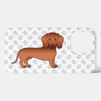 Dachshund à poil lisse rouge Chien de dessin animé