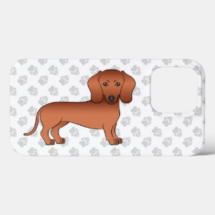 Case-Mate iPhone Case Dachshund à poil lisse rouge Chien de dessin animé