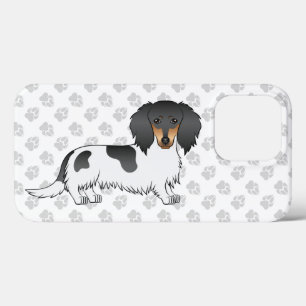 Case-Mate iPhone Case Dachshund à poils longs piebalds noir et feu