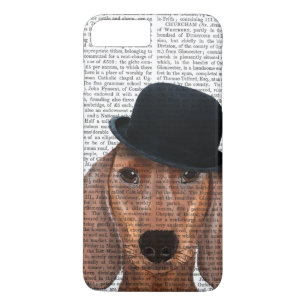 Coque iPhone 7 Plus Dachshund avec Casquette Black Bowler