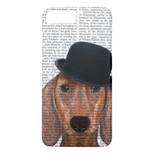 Coques Case-Mate iPhone Dachshund avec Casquette Black Bowler (Dos)