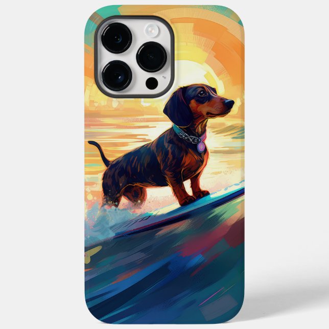 Coques Case-Mate iPhone Dachshund Beach Surf Peinture (Verso)