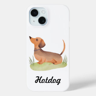 Coque Case-Mate iPhone Dachshund Chien   Nom personnalisé Chien Aquarelle