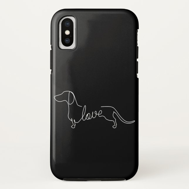 Coques Case-Mate iPhone Dachshund Chiweenie Wiener Chien Log Sketch (Dos)
