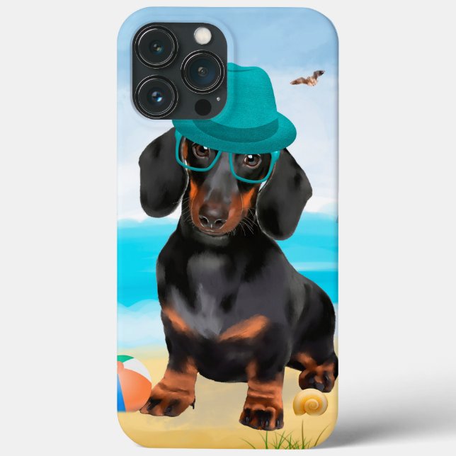 Coques Case-Mate iPhone Dachshund Dog sur la plage (Verso)