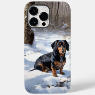 Coque Case-Mate iPhone Dachshund laisse tomber la neige de Noël