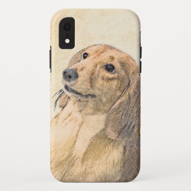 Coques Case-Mate iPhone Dachshund (Longhaerien) Peinture - Art Chien origi (Dos)