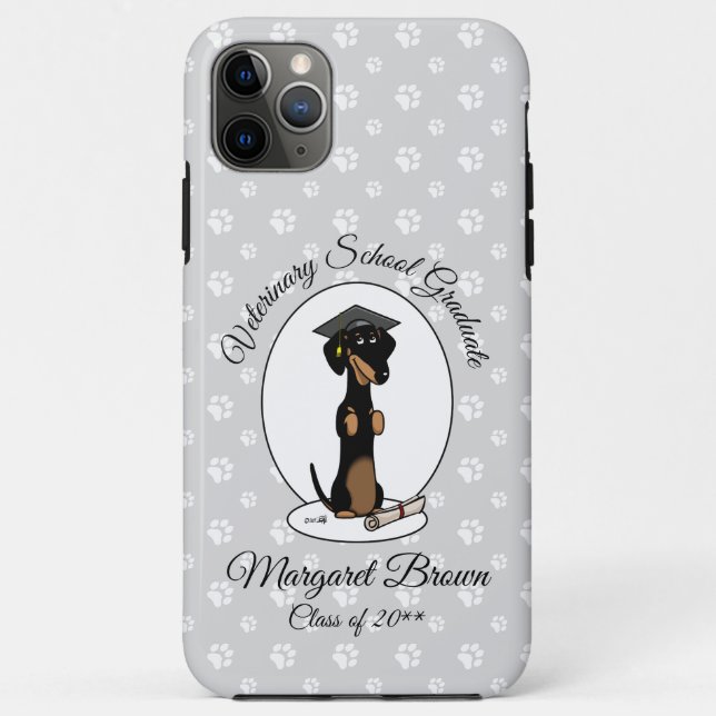 Coques Case-Mate iPhone Dachshund (noir et bronzé) - chien mignon (Dos)