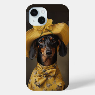 Coque Case-Mate iPhone Dachshund sophistiqué en jaune