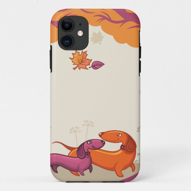 Coques Case-Mate iPhone Dachshunds d'automne (Dos)