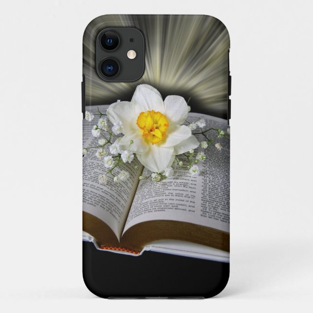 Coques Case-Mate iPhone Daffodique sur la Sainte Bible (Dos)