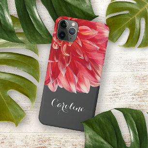 Case-Mate iPhone Case Dahlia Rouge Corail Élégant Personnalisé