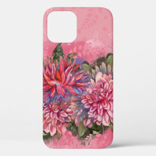 Case-Mate iPhone Case Dahlias fleurs rose aquarelle