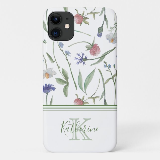 Coques Case-Mate iPhone Dainty fleurs sauvages personnalisées (Dos)