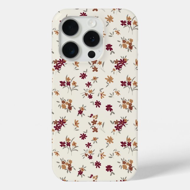 Coques Case-Mate iPhone Dainty Gold Maroon motif floral (Verso)