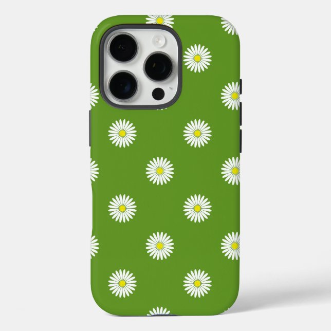 Coques Case-Mate iPhone Daisies Motif illustratif sur Vert (Verso)