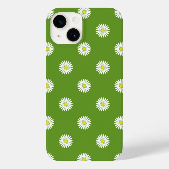 Coques Case-Mate iPhone Daisies Motif illustratif sur Vert (Verso)