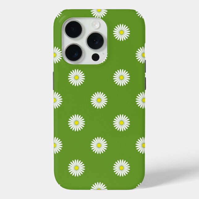 Coques Case-Mate iPhone Daisies Motif illustratif sur Vert (Verso)