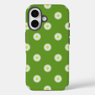 Coque Pour iPhone 16 Daisies Motif illustratif sur Vert