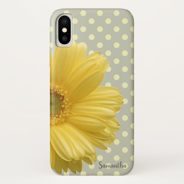 Coques Case-Mate iPhone Daisy adorable, Fleur, Points   -Personnalisé (Dos)