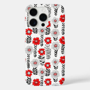 Coque iPhone 16 Pro Daisy dessine des gribouillis en rouge et noir