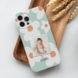 Case-Mate iPhone Case Daisy floral boho rétro orange bleu<br><div class="desc">Daisy floral boho rétro oeuf de canard orange bleu turquoise design cadeau photo.</div>