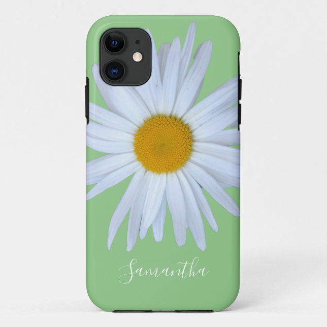 Coques Case-Mate iPhone Daisy Green Coque-coque iphone de script blanc  (Dos)