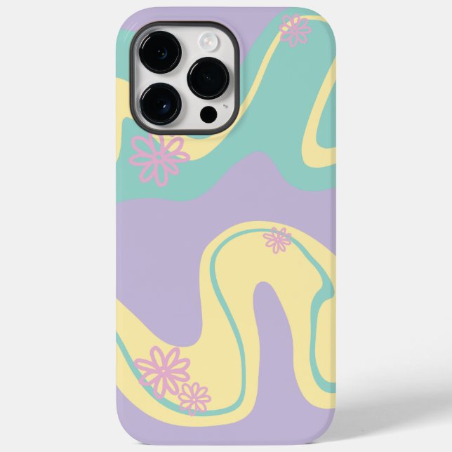 Coques Case-Mate iPhone Daisy Groove Pastel Rose, Jaune, Violet & Vert (Verso)