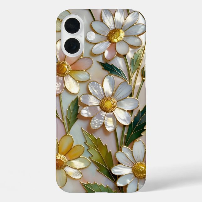 Coques Case-Mate iPhone Daisy iPhone Case Stained Glass Warm Floral Design (Verso)
