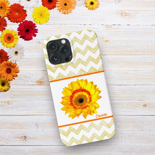 Coques Case-Mate iPhone Daisy Jaune avec Motif Chevron (Créateur téléchargé)