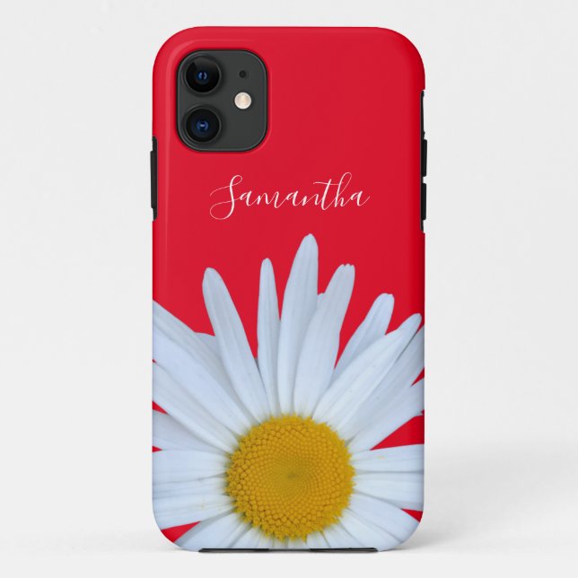 Coques Case-Mate iPhone Daisy Red Elegant White Script (Dos)