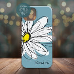 Etui iPhone 13 Mini Daisy tendance Floral Illustration Nom personnalis<br><div class="desc">Une couverture zen et fantaisiste,  hipster.</div>
